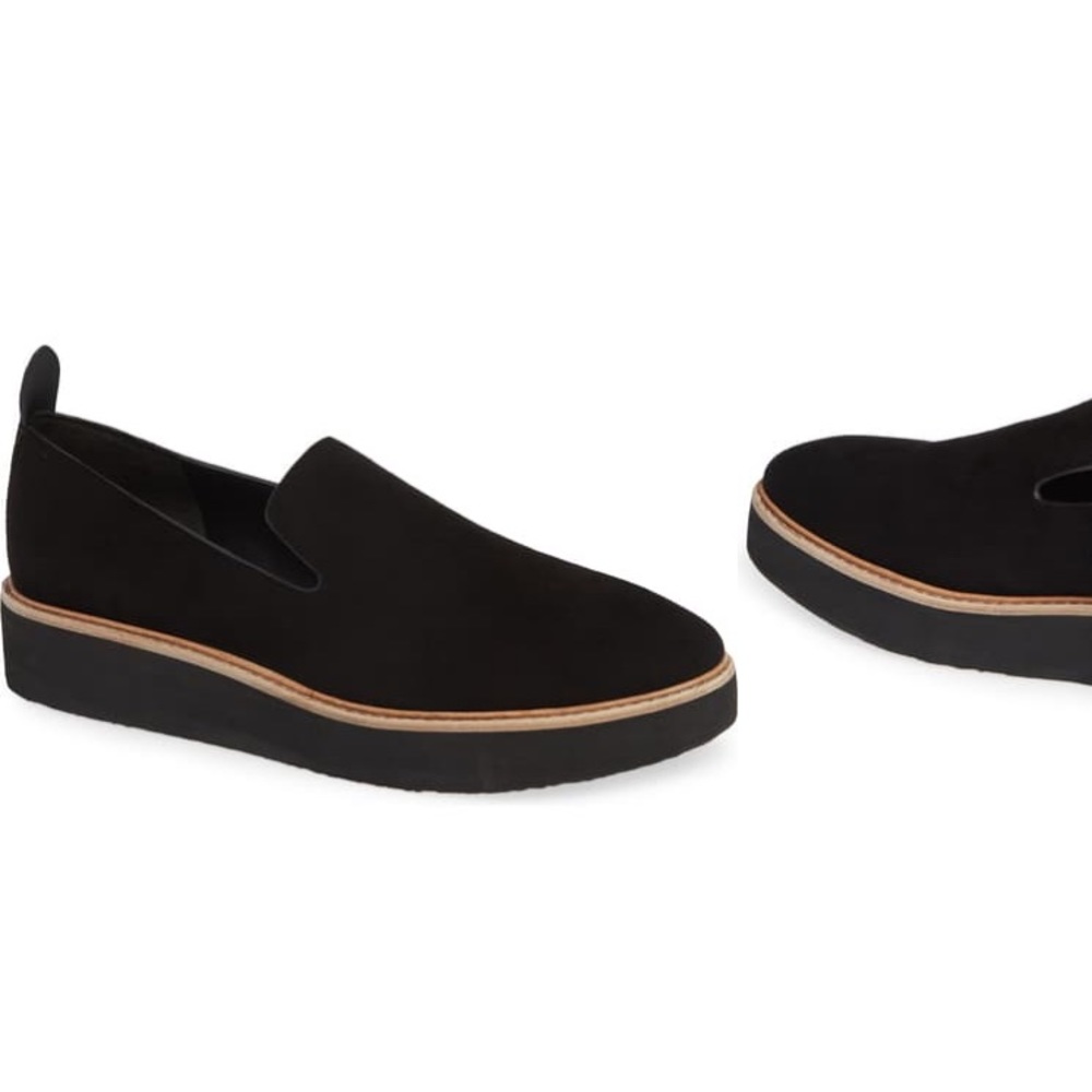 Vince suede black sanders slip on sneakers
